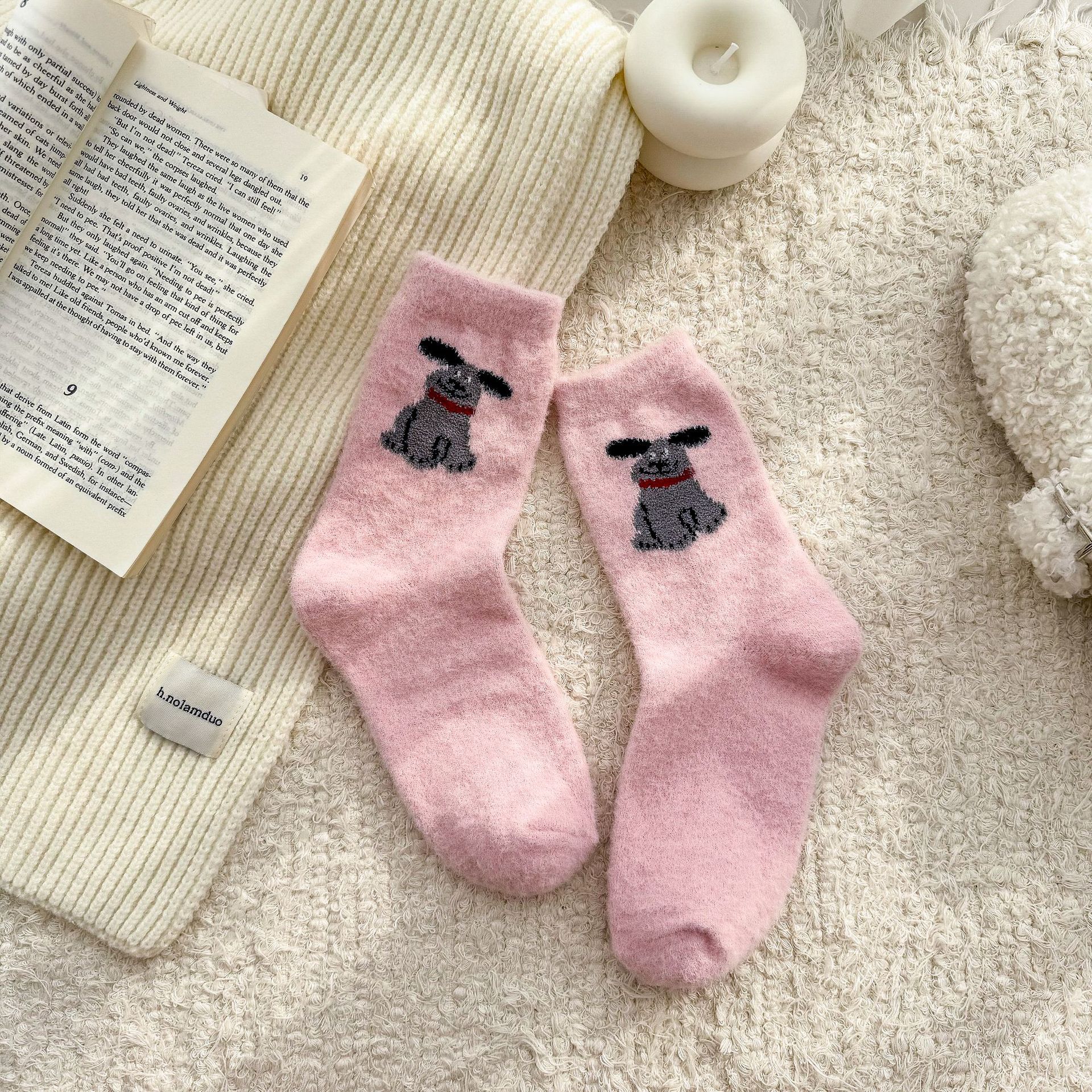 

Australian Fleece Socks Medium Tube Socks Season Fleece Thickened Warm Plush Floor Socks Cartoon Cute Winter Stockings One size fits all