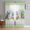 Easter Spring Colored Egg Bunny Sheer Tulle Window Curtains For Living Room Bedroom Kitchen Veiling Curtain Home Decoration