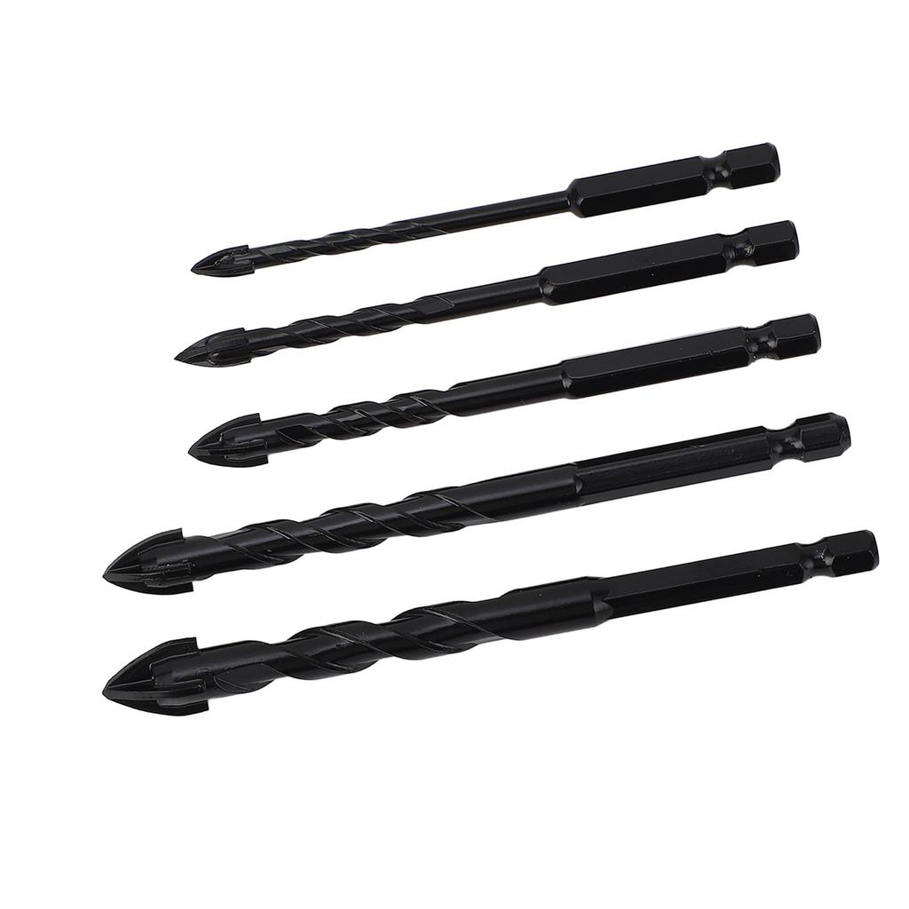 5PCS Set Masonry Drill Bits Cemented Carbide 1/4 Inch Hex Shank Professional Concrete Drill Bits Type 1/2