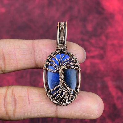Tree of Life Labradorite Pendant Copper Wire Wrapped Gemstone Pendant Designer Copper Jewelry Handmade Pendant Decent Jewelry Gifts for Wife