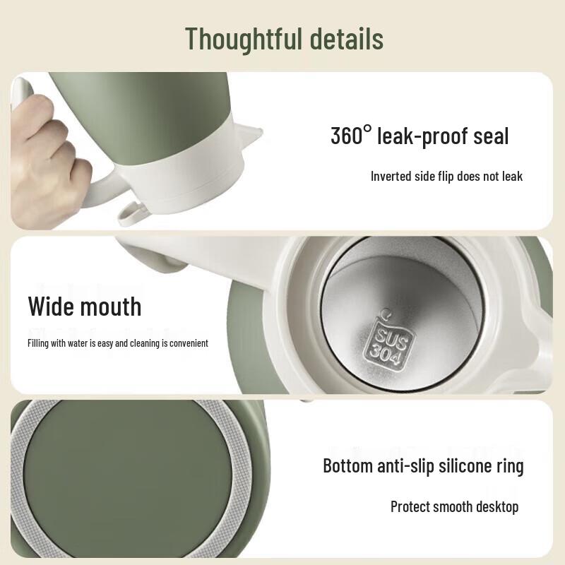 Supor 2L Basil Green 304 Stainless Steel Vacuum Thermos