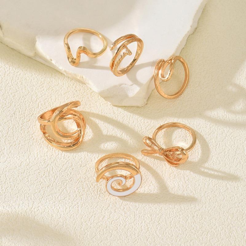 Geometric Rings, Jewelry Women's Irregular Lines Hollow Design Stacked Ring Set