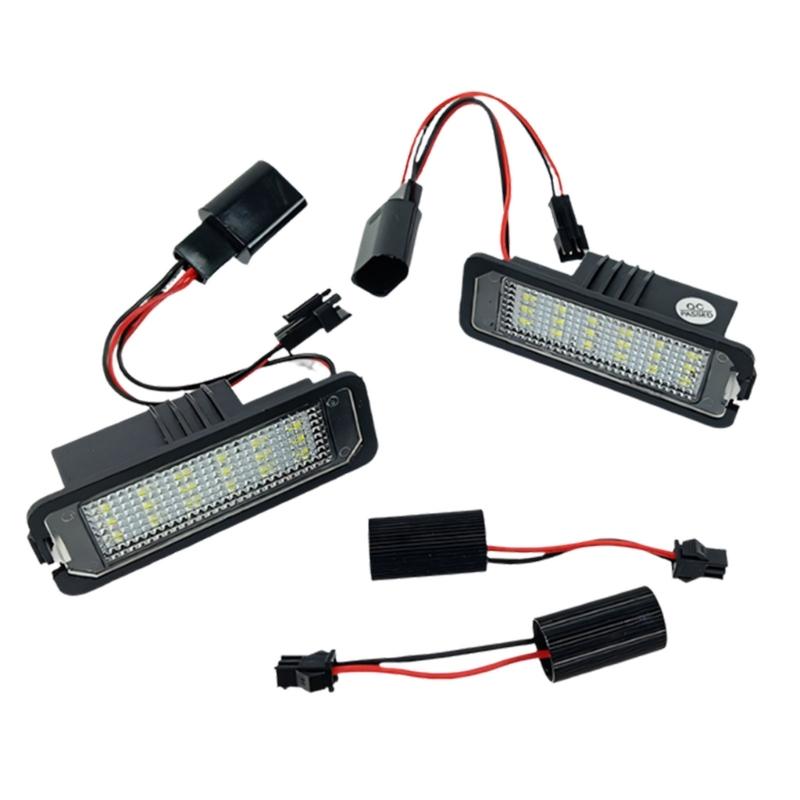2PCS Direct Fit LED License Plate Bulbs Plugs & Play Error Easy LED License Plate Lamps for Scirocco Golf Use 1