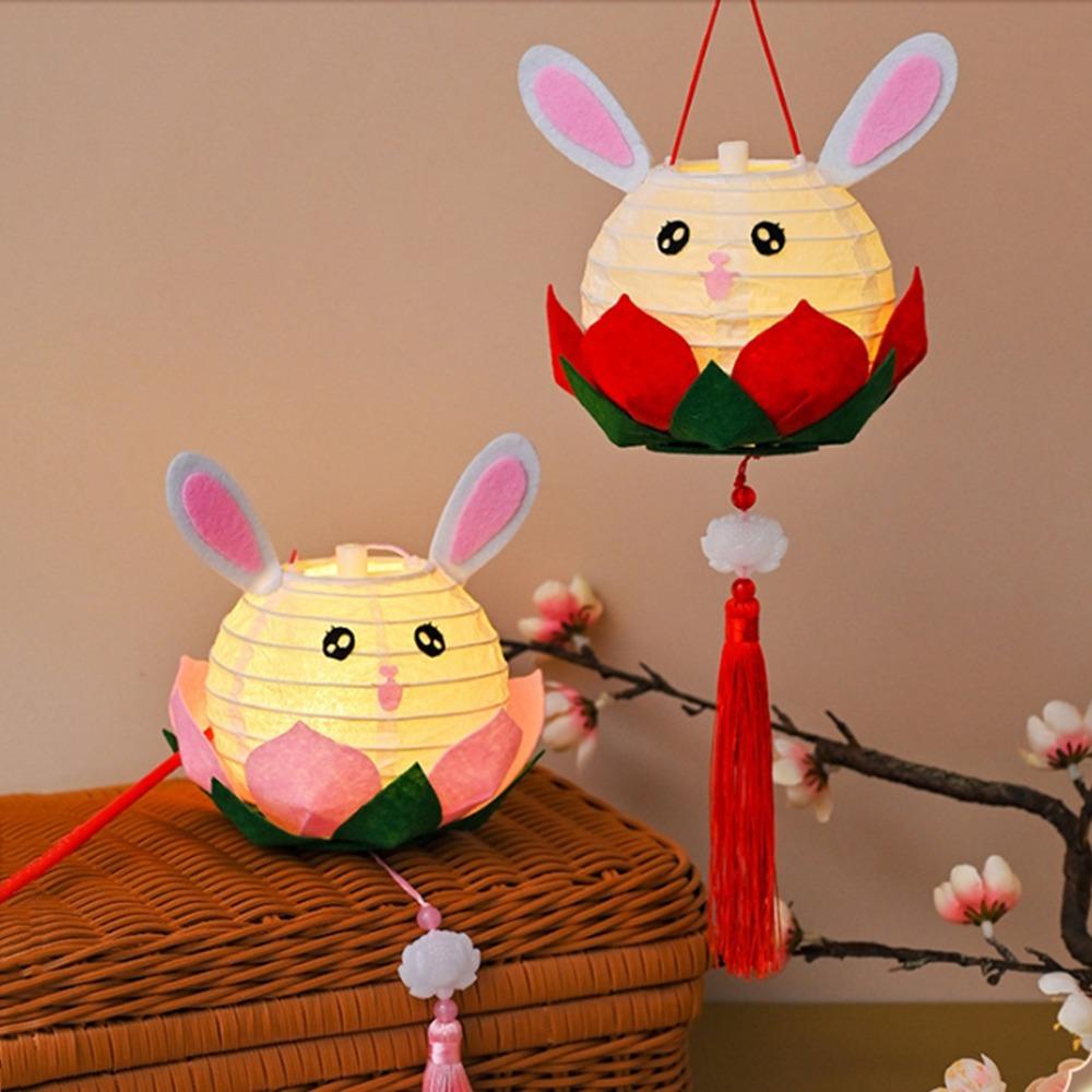 Glowing Mid-Autumn Festival Lantern Handheld Rabbit Lotus Lantern  Cultural Event