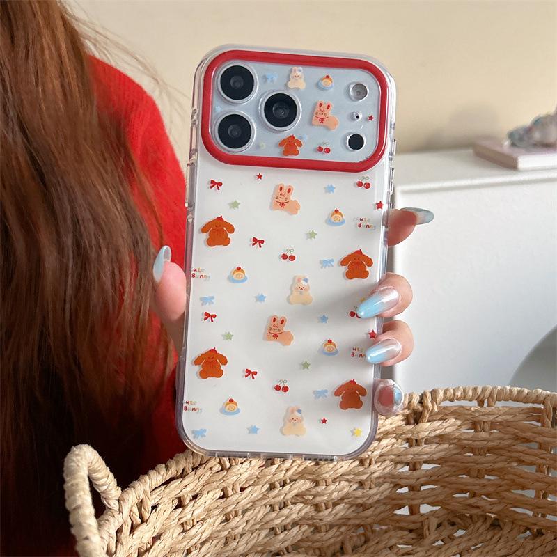 Korean Style Sweet Little Rabbit Phone Case for iPhone 17/16 Pro Max/15 Pro