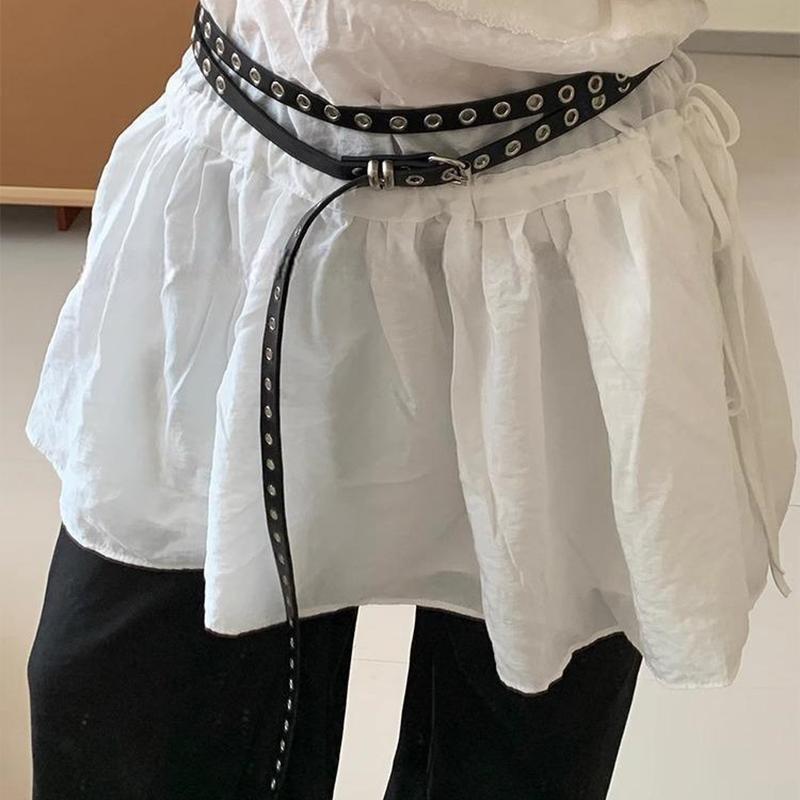 Ins Style Mode Doppelgürtel PU-Ledergürtel Vielseitiges Persönlichkeits-Spice-Girl-Accessoire-Gürtel