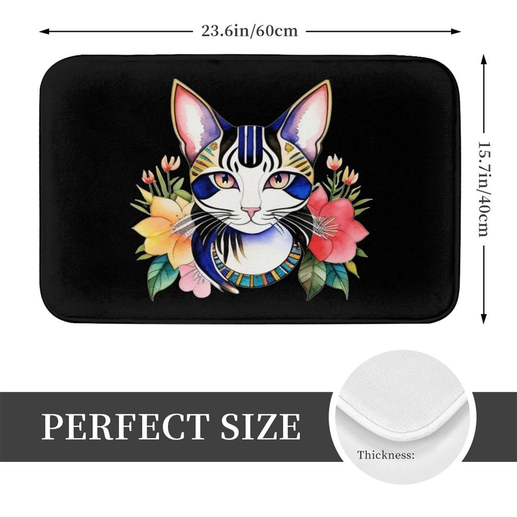Egyptian Cat Anti-slip Doormat Floor Mat Dust-proo Carpet Rug for Kitchen Entrance Home Bathroom Footpad Mats