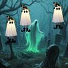 Halloween Ghost Light Hanging Decorations Lamp Pendant Outdoor Lighted Ornaments for Garden Lawn Porches Patio Backyard