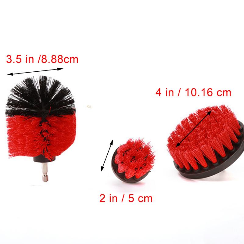 3Pcs/Set Electric Bathroom Floor Carpet Power Scrubber Cleaning For Carpet Glass Car Tires  Tile Bathroom and Kitchen 2/3.5/4''