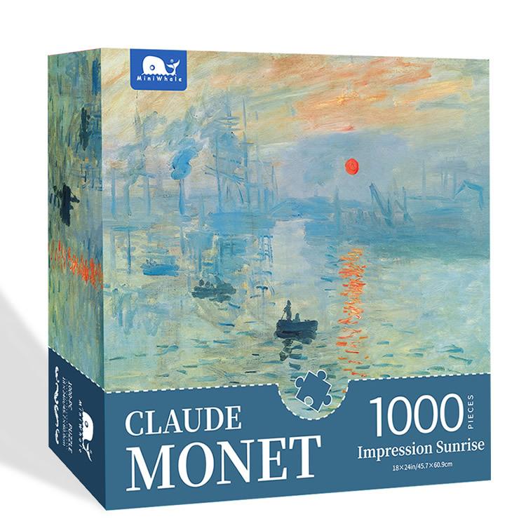 Famous Oil Painting Puzzle 1000 Pieces Monet Water Lily Paper 1000 Pieces Puzzle