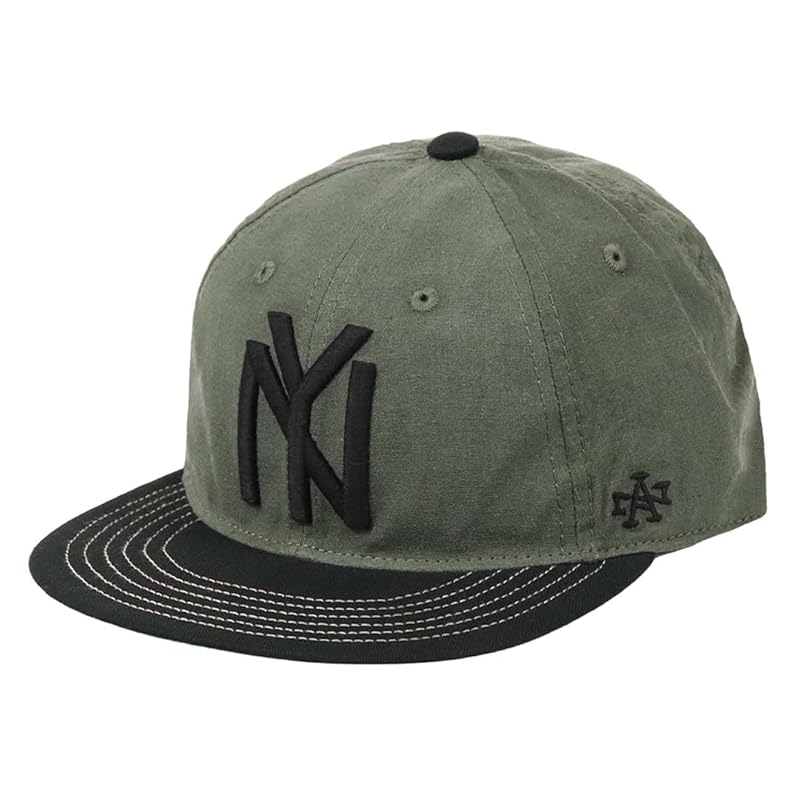 

[American Needle] american needle cap men s hat linen MiLB hemp 6 panels baseball reprint two tone color leather belt new york black yankees Dark
