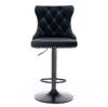 Black Set Of 2 Furniture Swivel Velvet Barstools Adjusatble Seat Height 25-33 Inch Modern Bar Stools For Home Pub Kitchen Island