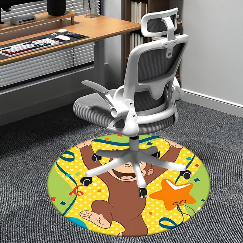 

Curious George Chair mat Round Rug-Office carpet, Non-slip, Suitable for Living Rooms, Bedrooms decor.1205024a 80cm by 80cm