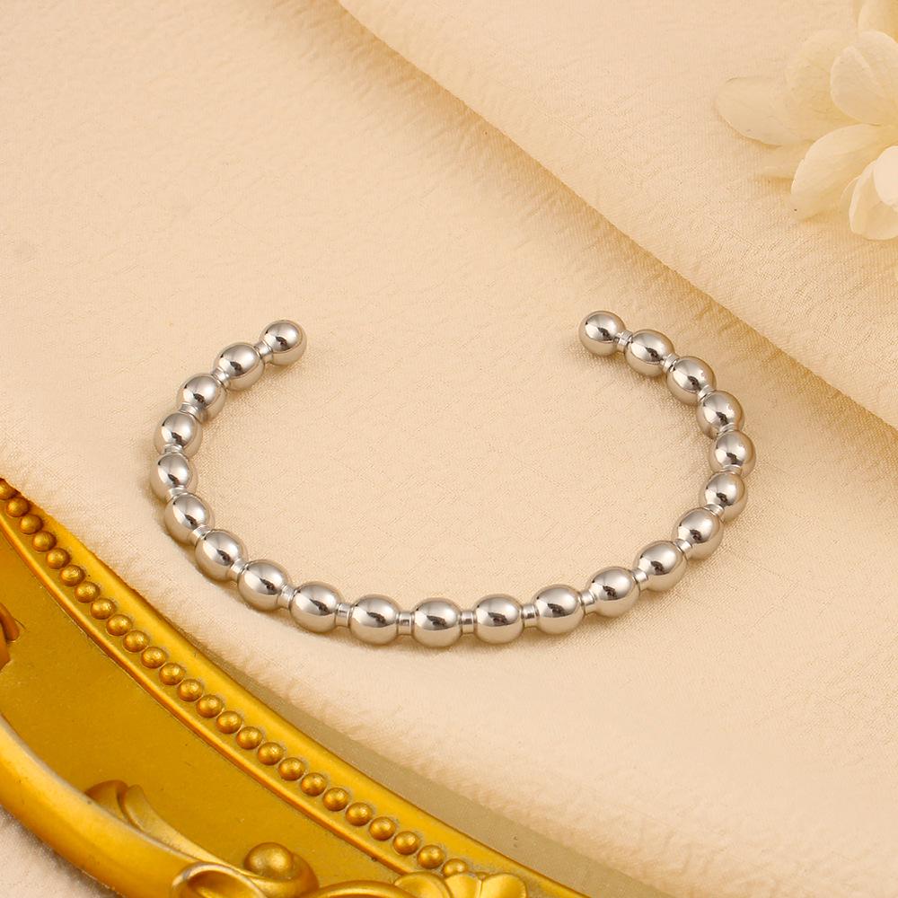 18K Gold  Stainless Steel European Couple Bracelet - Elegant High-End Design