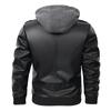 Europe, America, autumn and winter removable hooded PU leather jacket zipper leather jacket men's jacket European size new