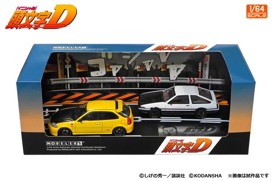 INTERALLIED Initial D Set Tomoyuki Toudou Shokai Civic Takumi Fujiwara Trueno Completed MODELER'S 1/64 Vol.12, Tate, (EK9) & (AE86)