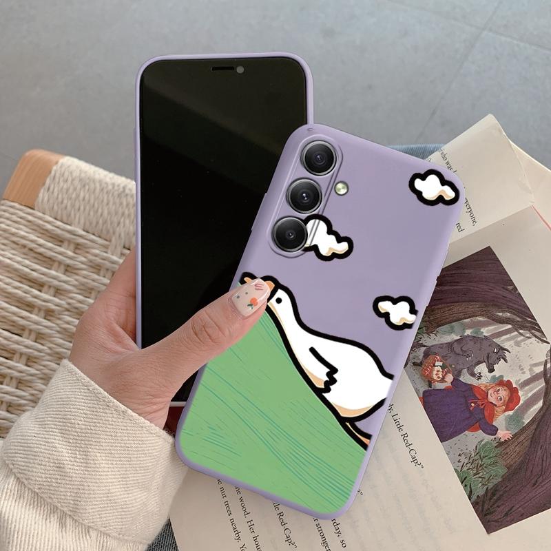 

Мягкий силиконовый чехол с изображением мультяшного кота для iPhone Xiaomi Redmi Note 13 14C 15 Samsung A55 A35 M35 S24 FE S25 Huawei Honor Camera Защитный противоударный чехол Samsung Galaxy S9 Plus фиолетовый
