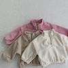 Herbst Kinder Mehrfarbiges Fleece Sportbekleidungsset - Stehkragen, Zweiteilig, Baby Oberbekleidung