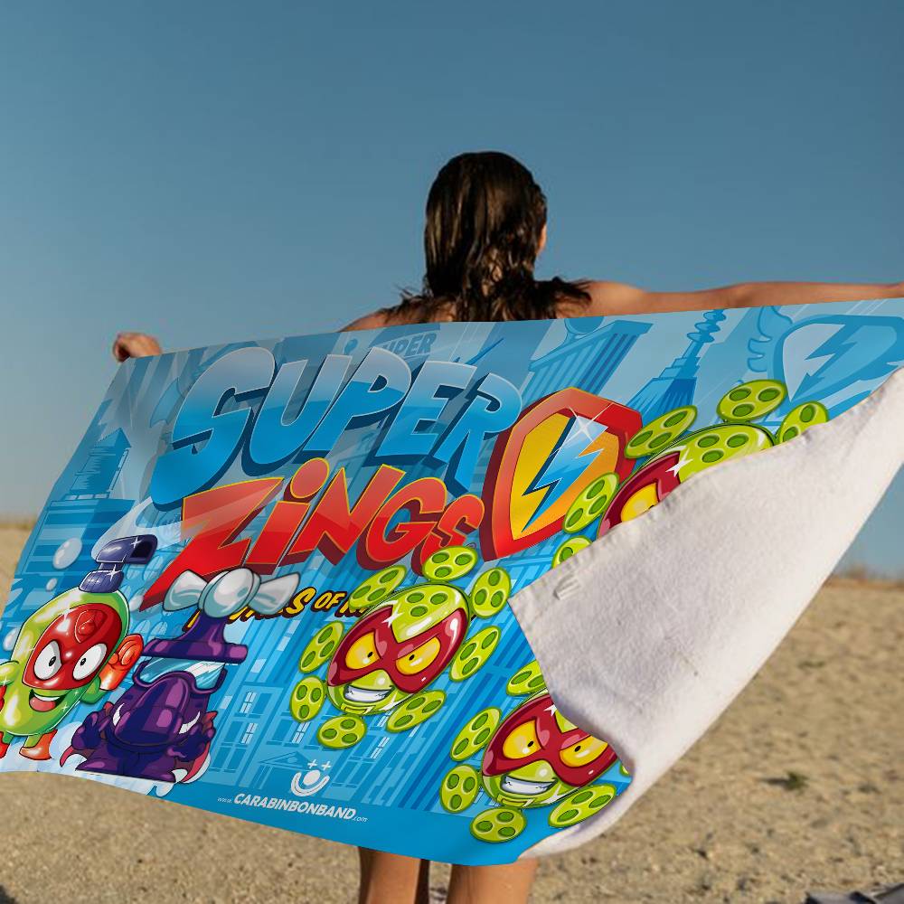 Cute Cartoon Super Zings Microfiber Blanket Quick Drying Beach Towels Oversized Printing Super Absorbent Pool Towel Blanket