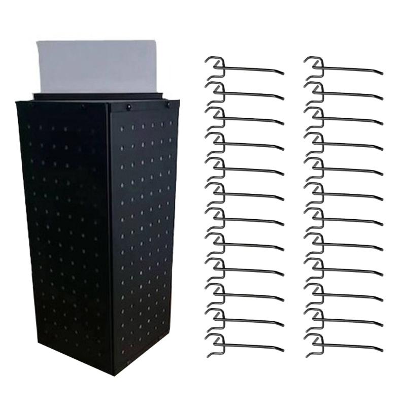

Four Sided Pegboard Storage Rack Home Accessory Revolving Craft Display Holder for Easy Access and Presentation 1