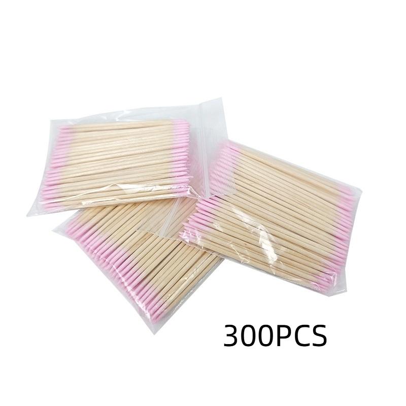 100/200/300/500Pcs Nail Double-Head Wood Swab Cleaning Sticks Purple Dual-Tipped Cotton Head Cleaning Swab Nail Polish Remover
