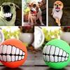 Dog Tooth Molar Ball 7.5cm Vinyl Funny Chew Squeaky Sound Training Pet Toy Random Color