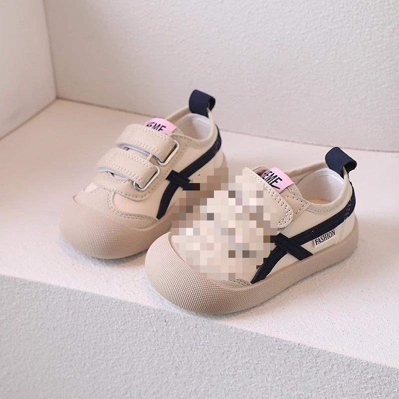 

Корейская версия детских парусиновых туфель 2025 весна и осень новые мальчики и девочки на липучке повседневные кеды на мягкой подошве детские туфли Форреста Гампа 25 yards inner length 15cm