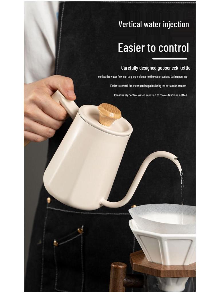 Σετ Καφέ Κανάτας Λαιμού Χήνας από Ανοξείδωτο Ατσάλι με Θερμόμετρο & Αντιθερμική Λαβή - Δωρεάν Αποστολή