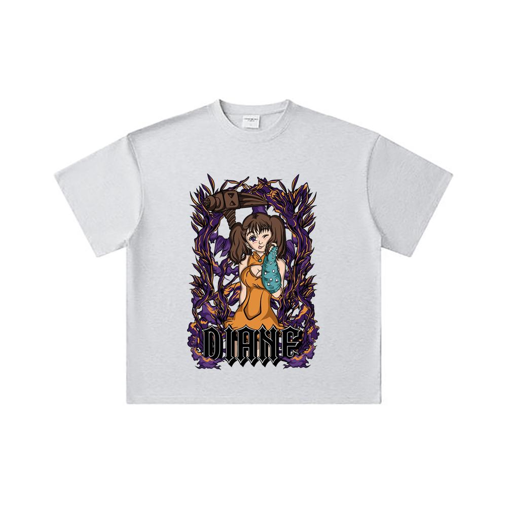 260 GSM Double Yarn 32 Count 100% Cotton Seven Deadly Sins V2 Diane Print Unisex Heavy Cotton T Shirt