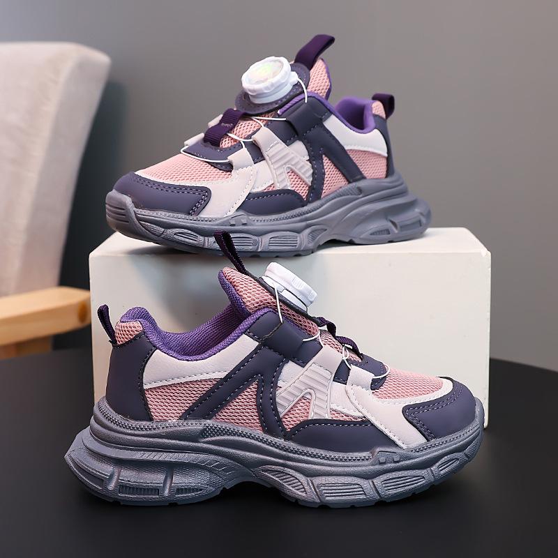 

2025 Trendy Girls Breathable Mesh Running Shoes with Soft Sole - Autumn Size 29, 18.2cm фиолетовый