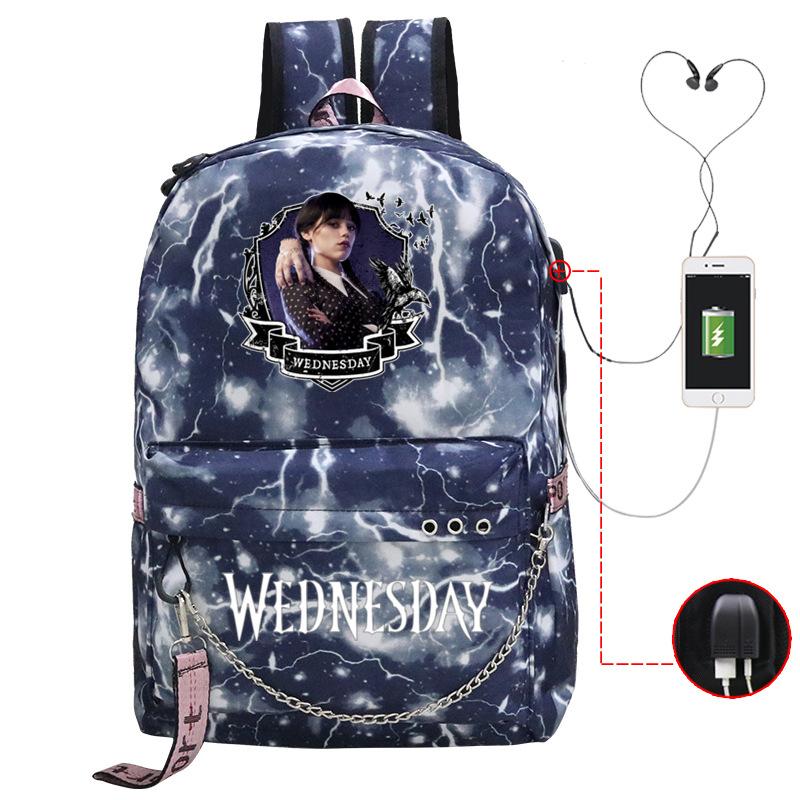 Usb Backpack Printed Travel Bag American Drama Peripheral Leisure Junior High School Student Schoolbag