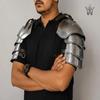 Handmade Steel Knight Pauldrons – Medieval Shoulder Armor Pair, LARP Cosplay & Reenactment Costume