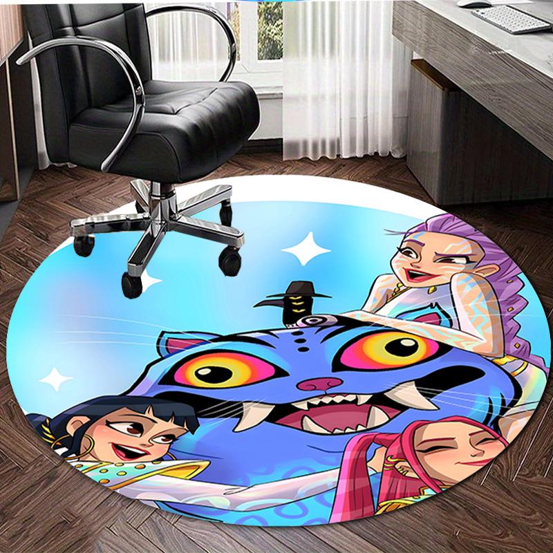 1pc KPop Demon Hunters28 Design Printed Area Round Carpet for Bedroom Living Room Home Decor Rugs Mat Non Slip Mat Rug for Bedside