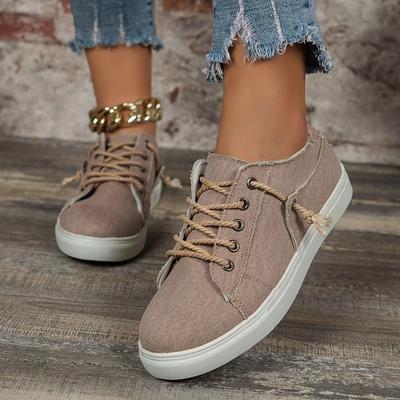 Casual Large Size Canvas Women's Shoes Autumn New Women's Comfortable Flat Heel Shoes Shein