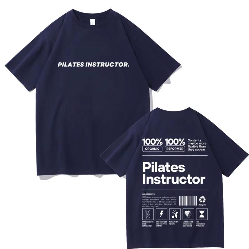 Pilates Instructor Pump Cover Tshirt Men Women Fitness Funny Powerlifting Workout Bodybuilding T-shirts Male Gym Oversized Te... S разноцветный