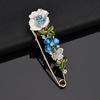 3 Colors Flower Enamel Brooch Elegant Pin Rhinestone Jewelry Women Cardigan Scarf Dress Clothes Simple Lapel Pin Accessories AVE