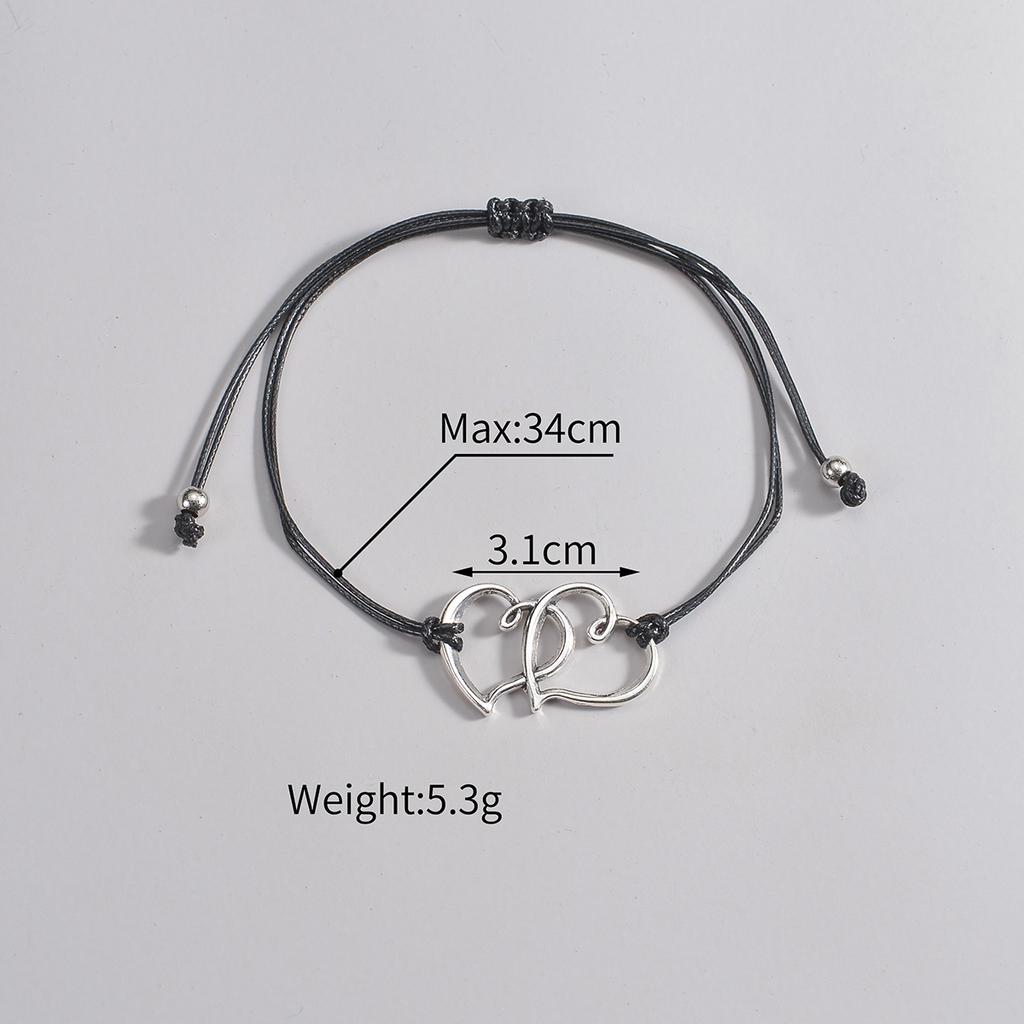 Fashion Double Heart Anklet, Minimalist Thin Chain Ankle Bracelet, Simple Temperament Beach Foot Jewelry
