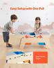 VEVOR Kids Reversible Wooden Activity Table, Multi-Purpose Activity Play Table with 200 Building Bricks & 3 Storage Bins for Kids 3+ Years