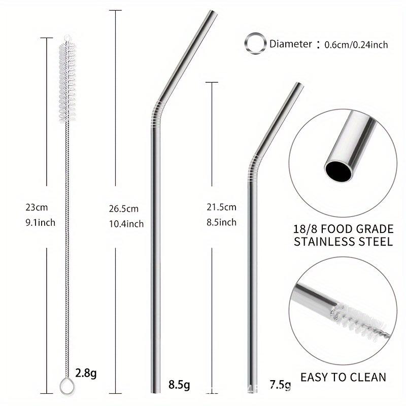 304 Stainless Steel Straws for Bars, Milk Tea, Juice & Coffee Shops