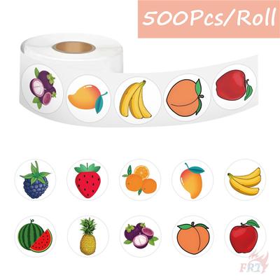500 Stück/Rolle Frische Früchte Kinder Belohnungsaufkleber - DIY Sammelalben Album Dekor Siegel Etiketten Abziehbilder