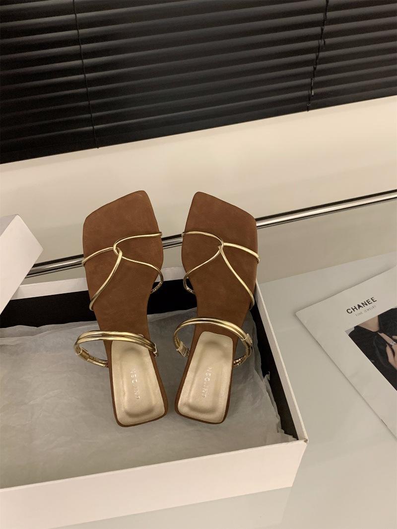 

Broken heel niche thin belt cool slippers fairy shoes 2025 new summer wear high heels sandals 40