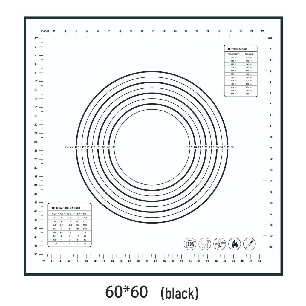 70x50cm Oversized Silicone Kneading and Rolling Mat, Heat-Resistant Non-Stick Baking Tool & Dough Mat