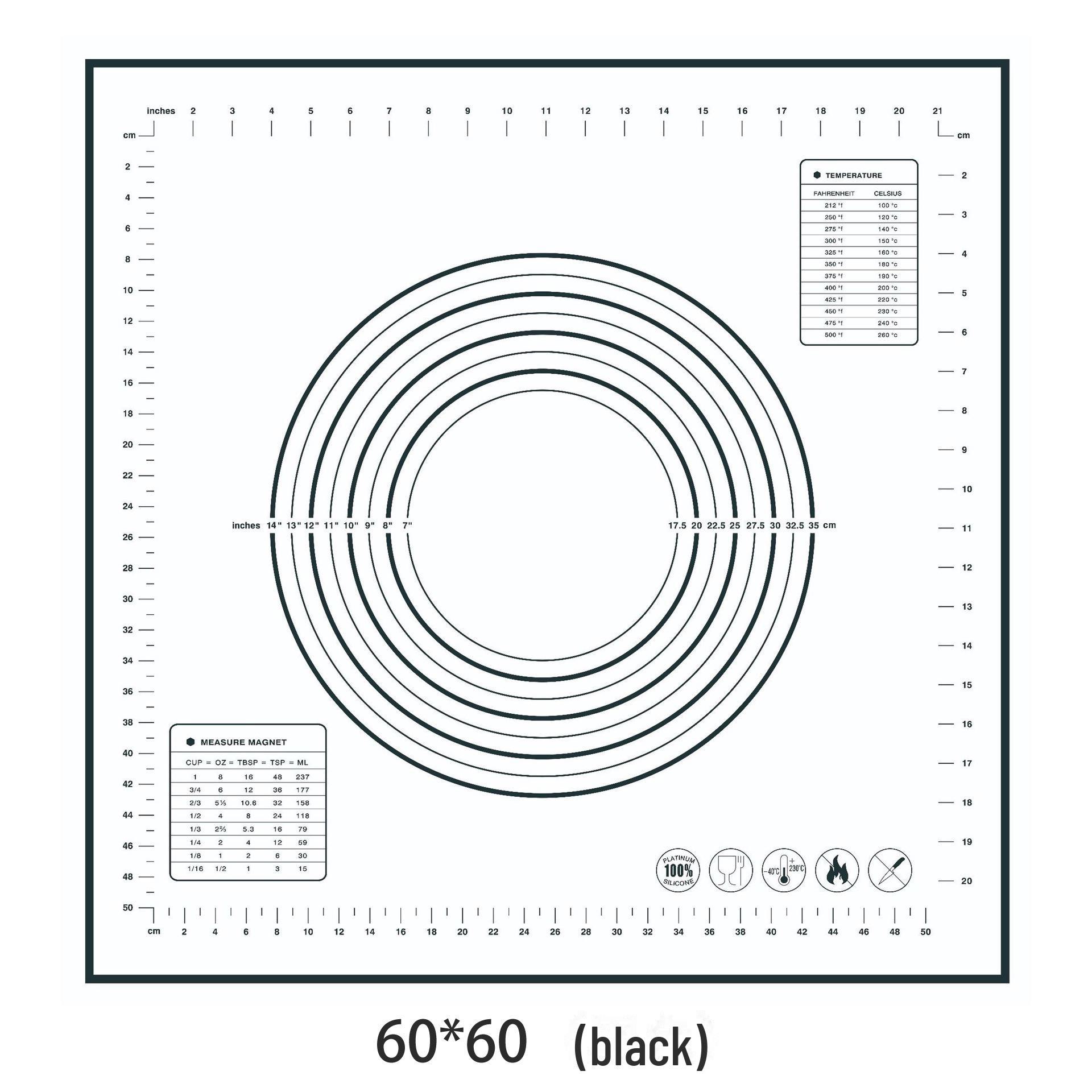 

Великий силіконовий килимок для замішування та розкачування 70x50 см, термостійкий антипригарний інструмент для випічки та килимок для тіста 30*40cm