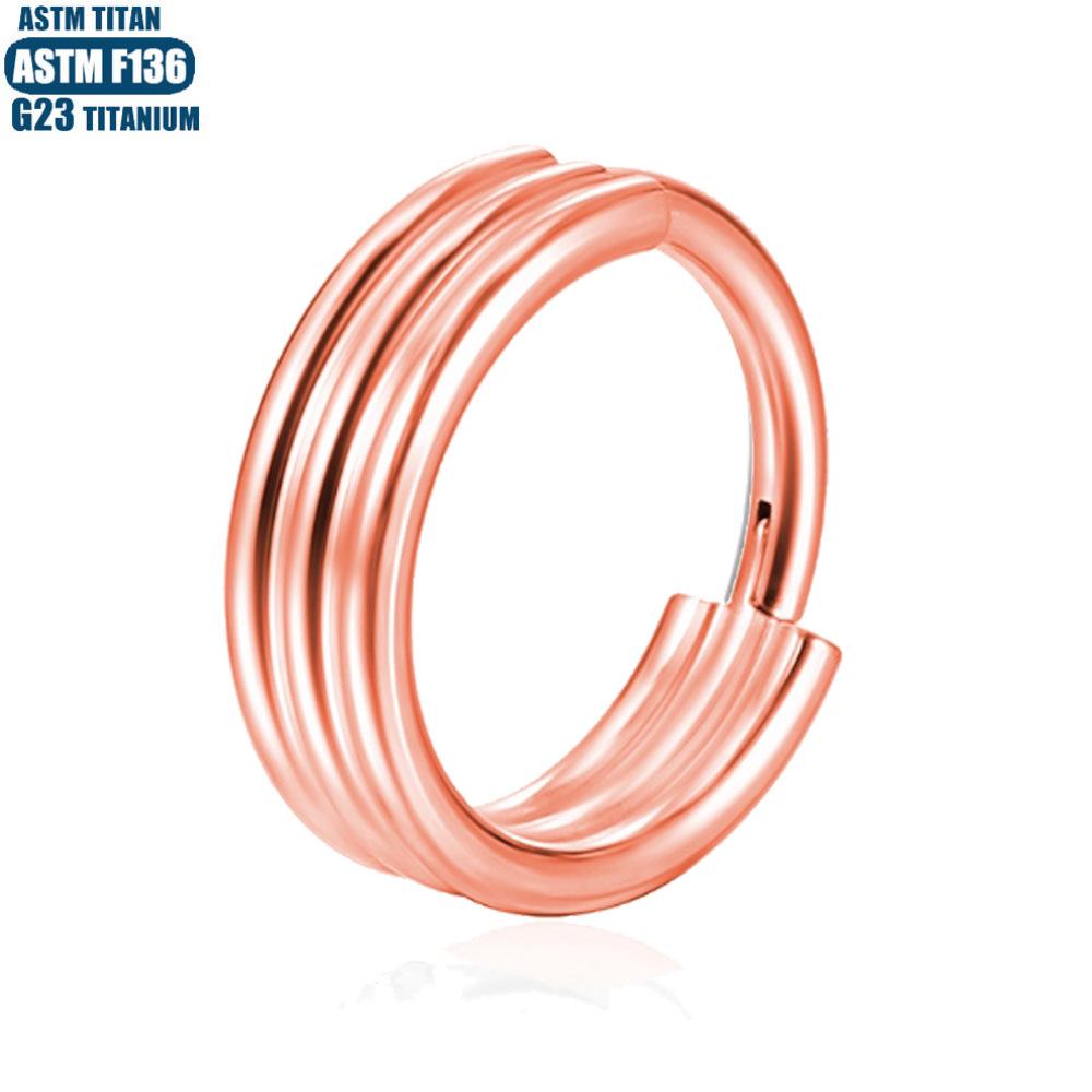 Titanium Seamless Septum Ring with Inlaid Rhinestone Earrings & Tragus Piercing Jewelry.