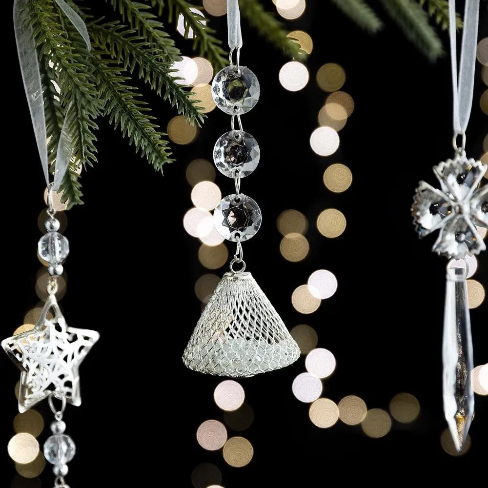 Transparent Christmas Tree Decoration Snowflake DIY Five-pointed Stars Christmas Acrylic Snowflake Ornament