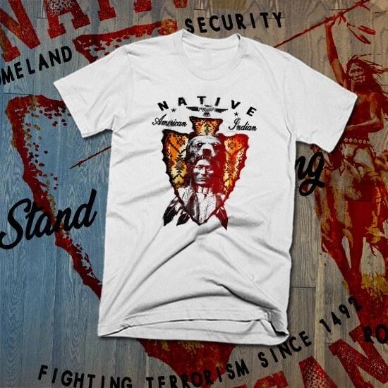 American Indian T-Shirt Native Indigenous Warrior Headdress Totem Pole bear mask 4XL