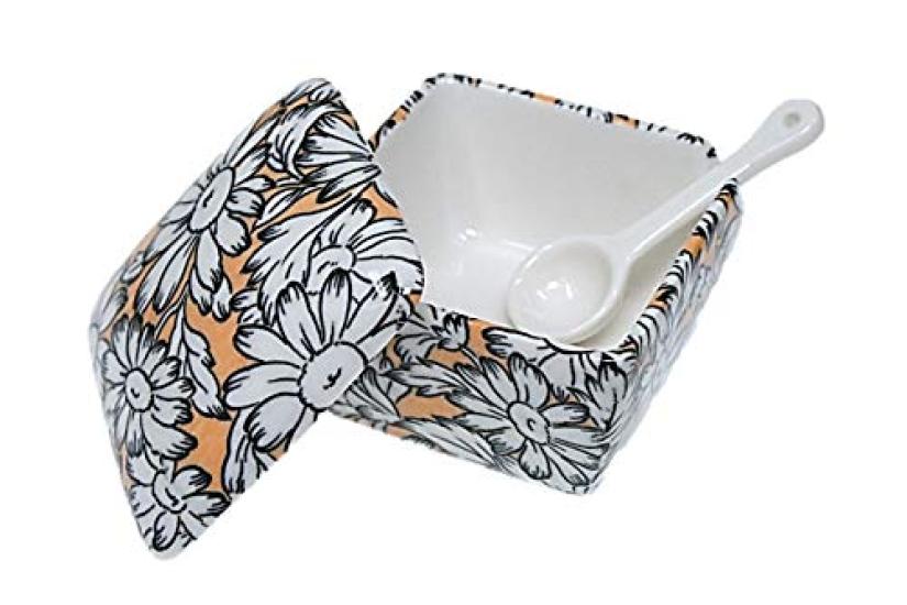 Margaret Orange Condiment Made In with Condiment Container with Commercial ACSWEBSHOP Original Container, Japan, Ceramic, Spoon, Ichimi, Salt, Sansho,