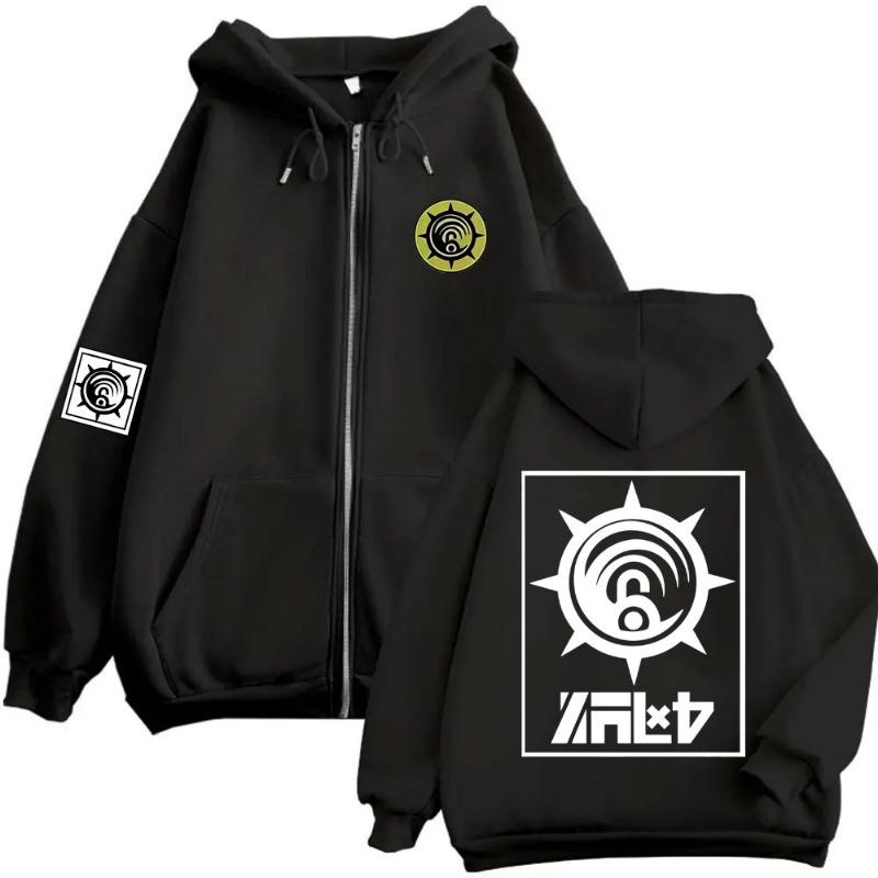 Anime Gachiakuta Enjin Same Style Zipper Hoodie Men Women Casual Oversized Zip Up Unisex Manga Cosplay Zip Up Sweatshirts