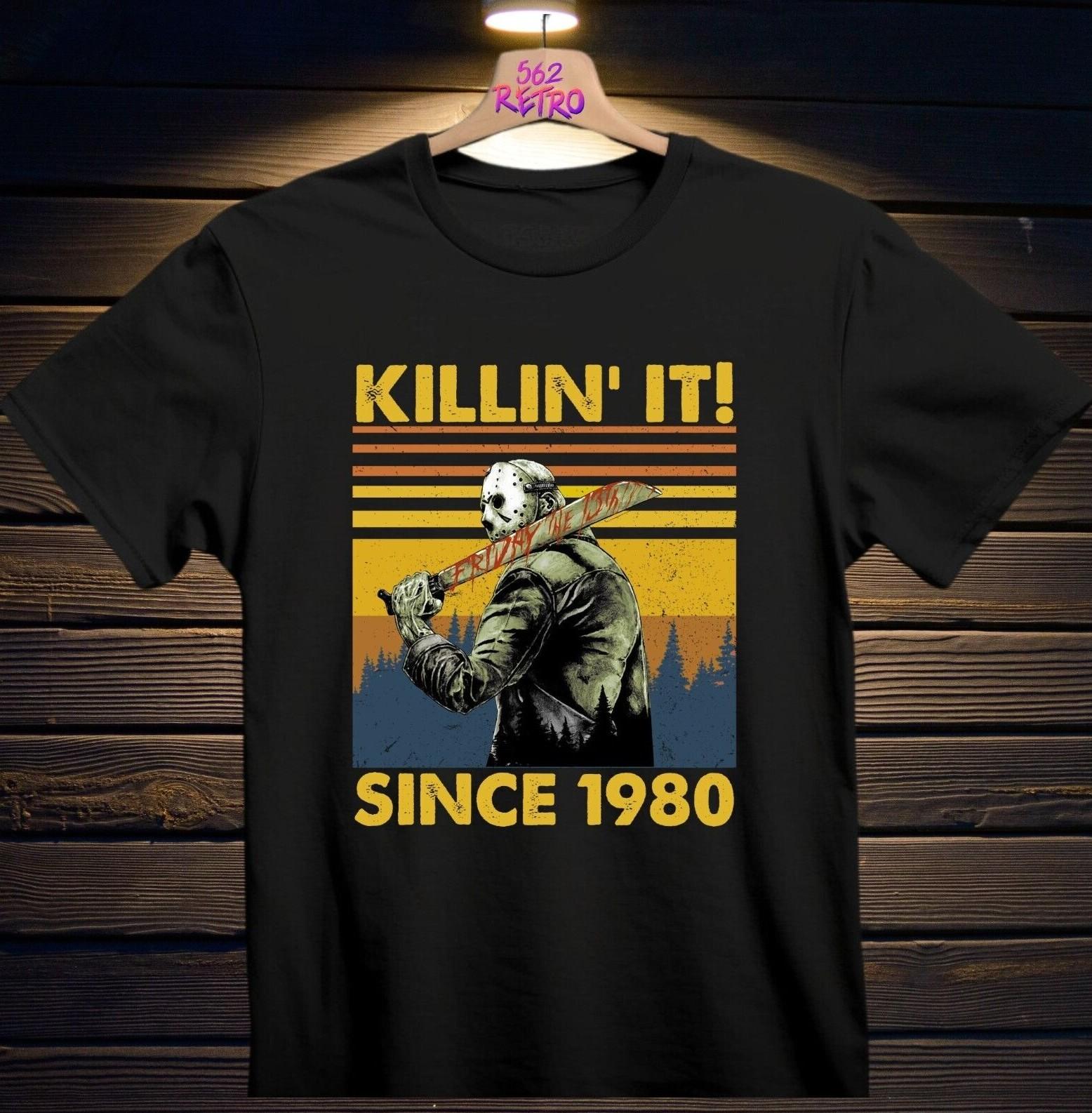 Killin It Since 1980 Jason Voorhees Friday the 13Th Horror T-Shirt Black S-3XL S