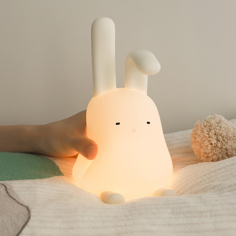 

Silicone Night Lights Anime Rabbit Kids Nightlight Bunny Lamp Foldable Hanging Cute Baby Bunny Night Light for Room білий